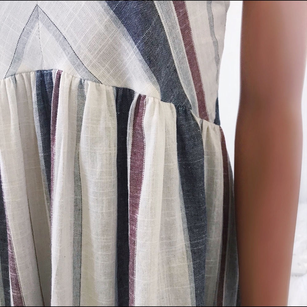 Midi Dress Striped Woven Halter w/ Pockets - Picture 7 of 8